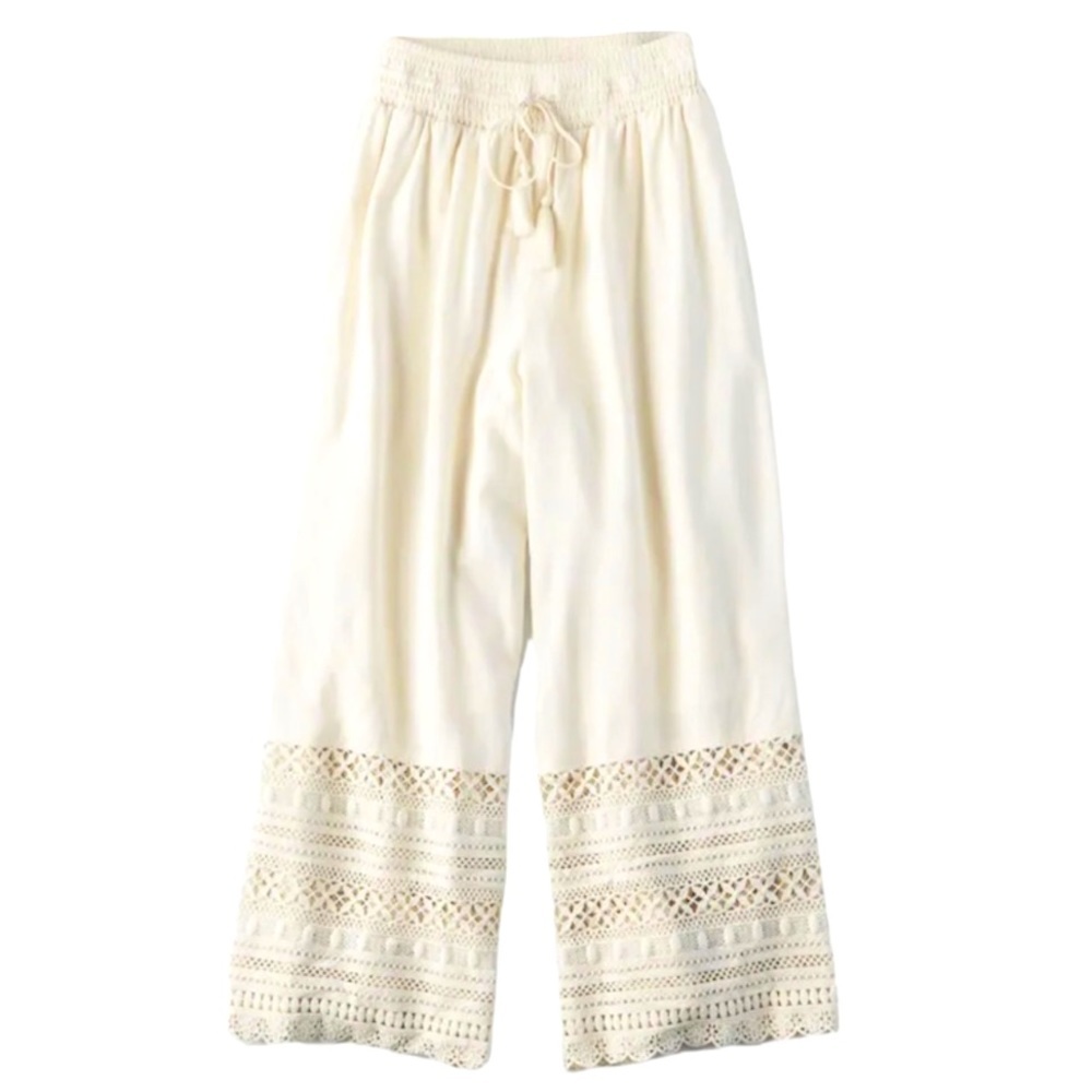 ✨BNWOT - American Eagle Palazzo Pants - Cream - size S✨